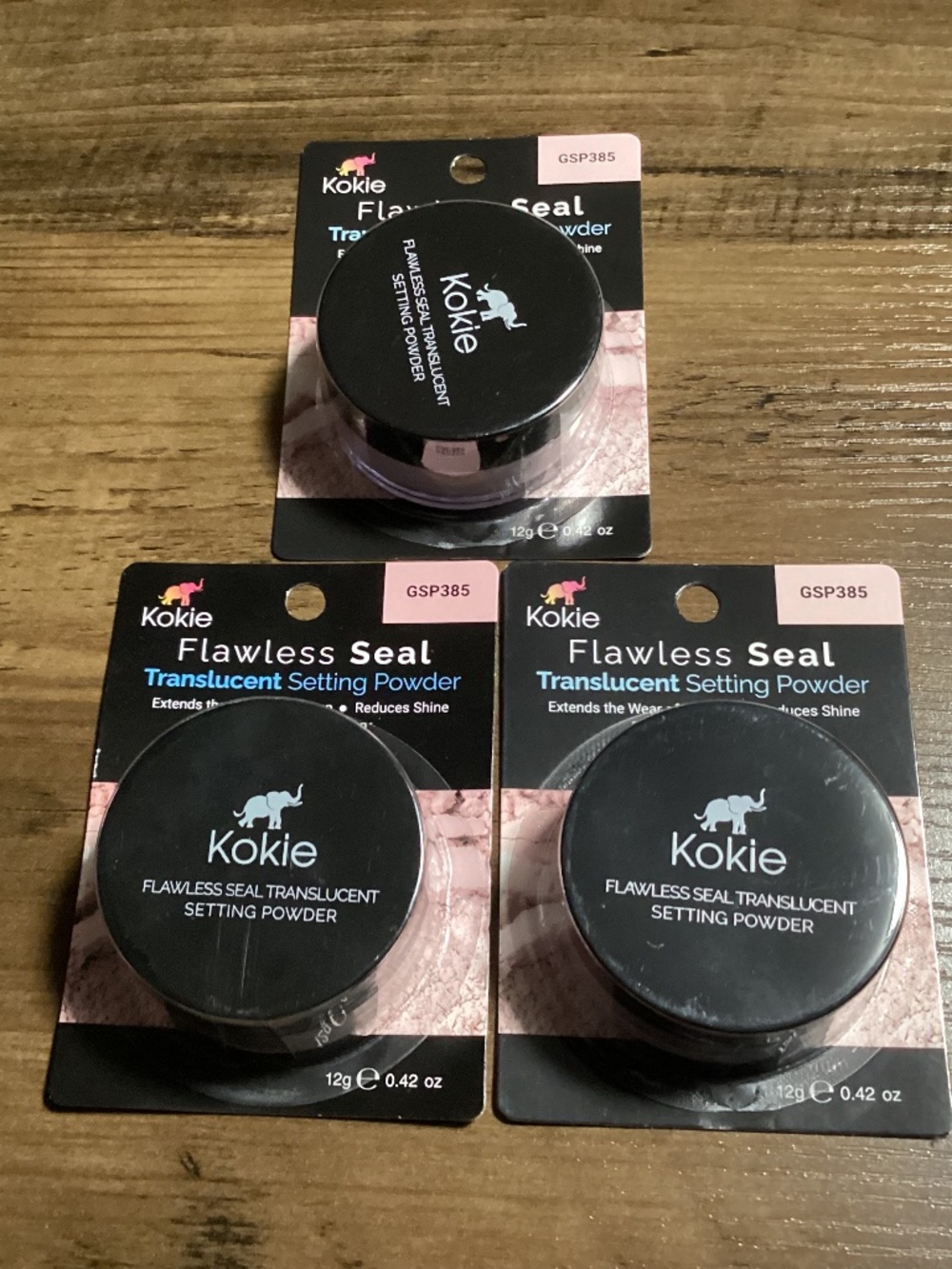 Kokie Flawless Seal Translucent Setting Powder Bundle 3-pack New